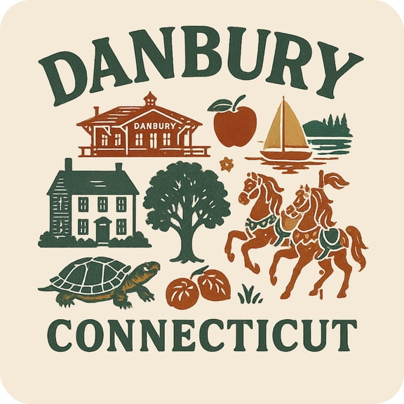 Danbury Connecticut Keepsakes Souvenir Vinyl Sticker – Destination Travel Keepsake Collectible (3-Inches Wide)