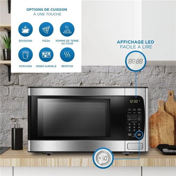 Danby  0.9 cu. ft. Countertop Microwave, Stainless Steel
