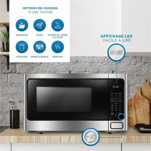 Danby 1.1 cu. ft Countertop Microwave Stainless Steel
