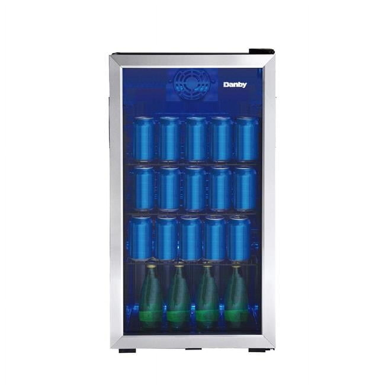 Danby  117 Can Beverage Center Black with Stainless Trim Glass Door