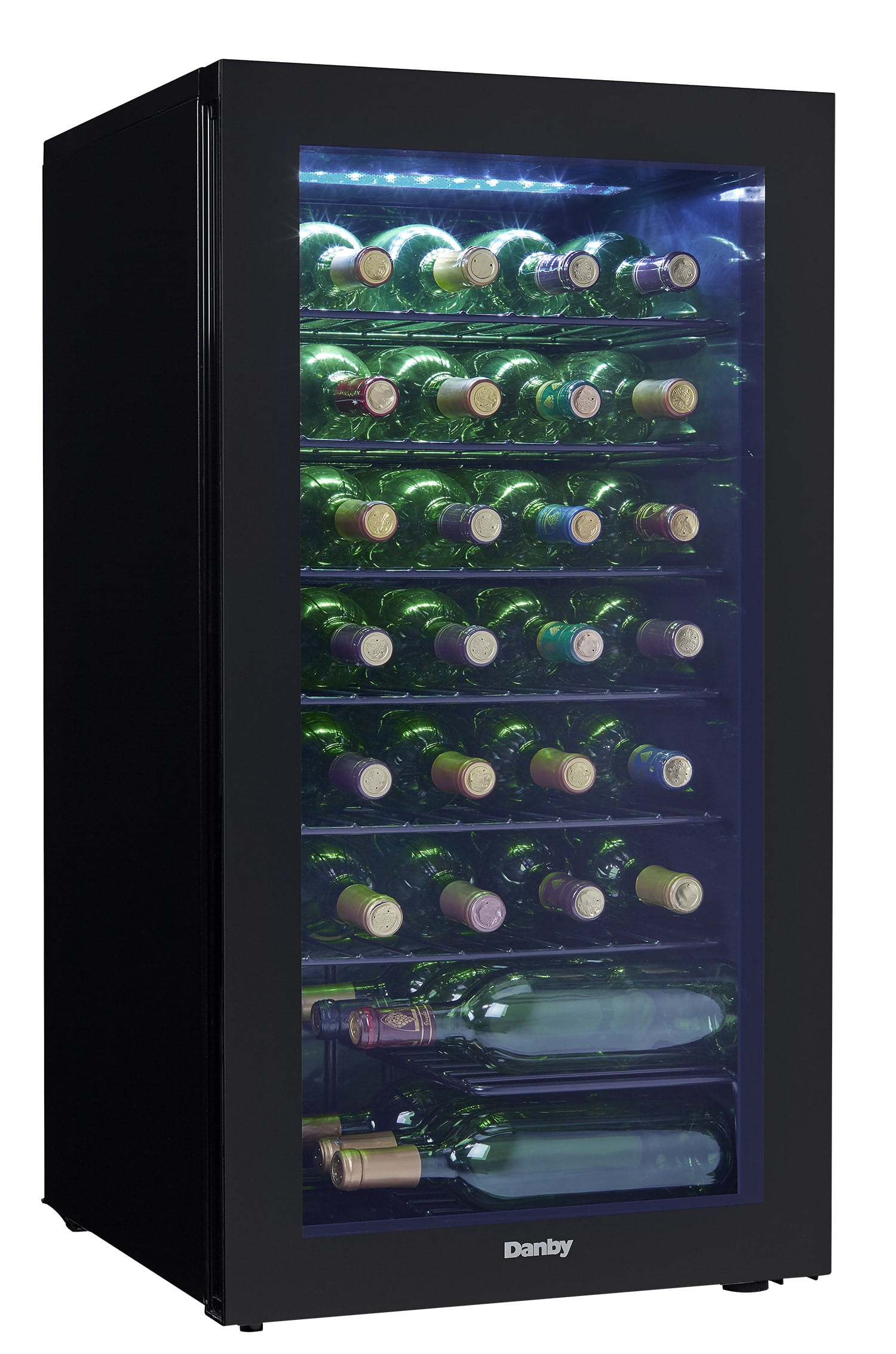 Danby 36 Bottle Electric Wine Cooler Cellar Storage Mini Bar Refrigerator, Black