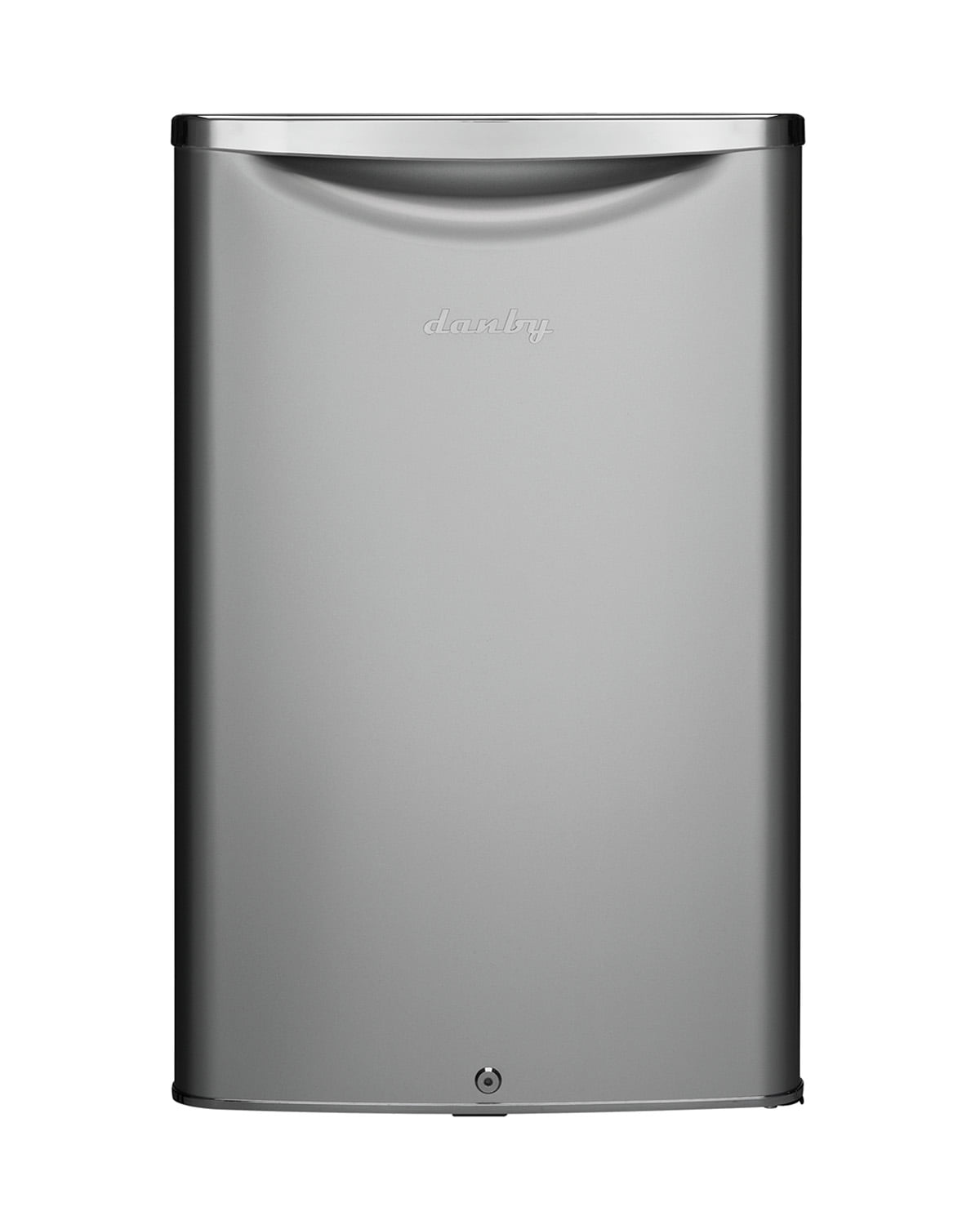 Silver and Black 4.4 cu. ft. Freestanding Mini Fridge with Chrome Handle