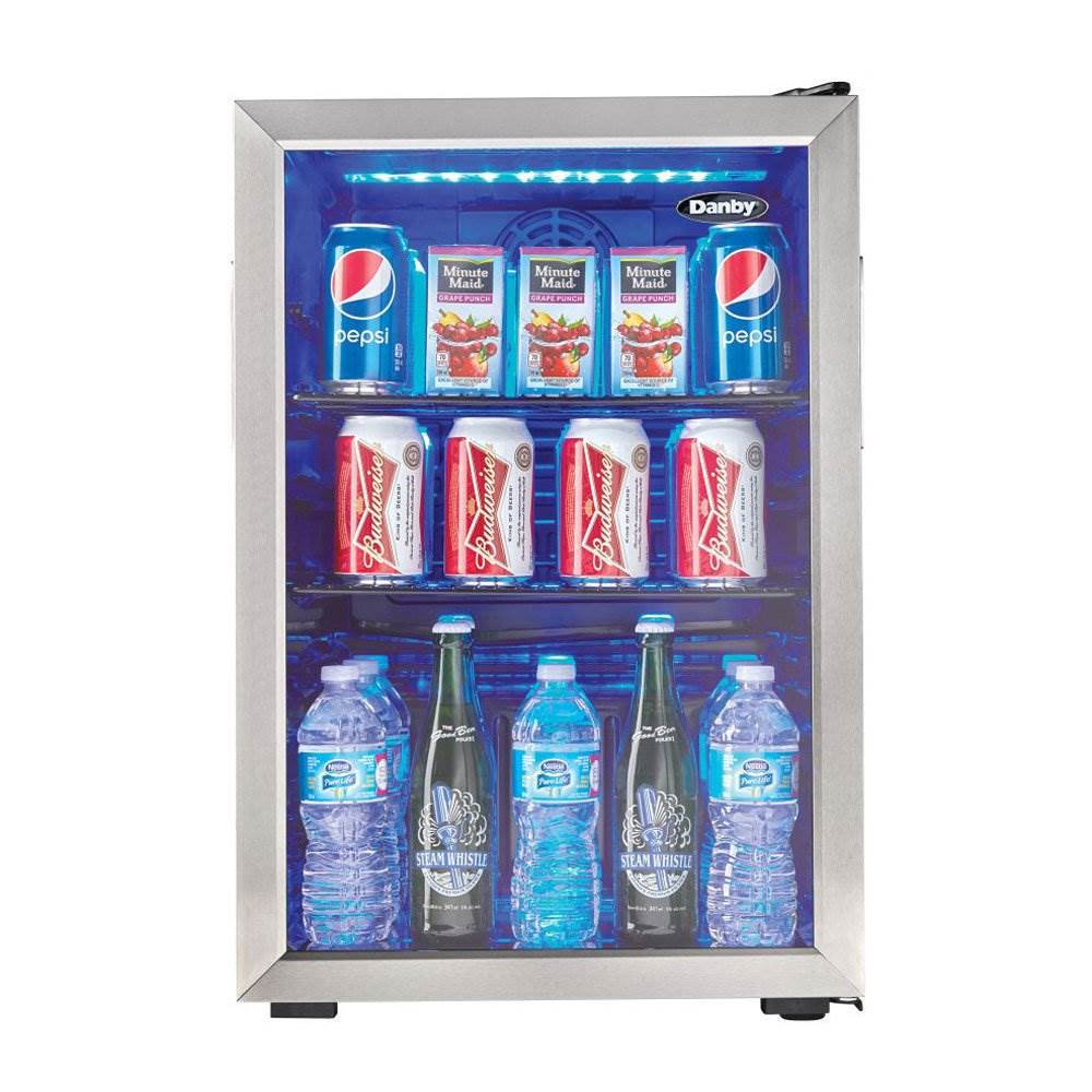 Danby 95 Can 2.6 Cu. Ft. Free Standing Beverage Center Mini Fridge w/ Glass Door - image 1 of 6