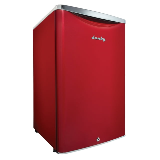 Danby DAR044A6LDB 4.4 Cu. Ft. (124 L) Capacity Retro Mini All-Refrigerator in Metallic Red Featuring Danby’s patented design and Energy Star Compliant