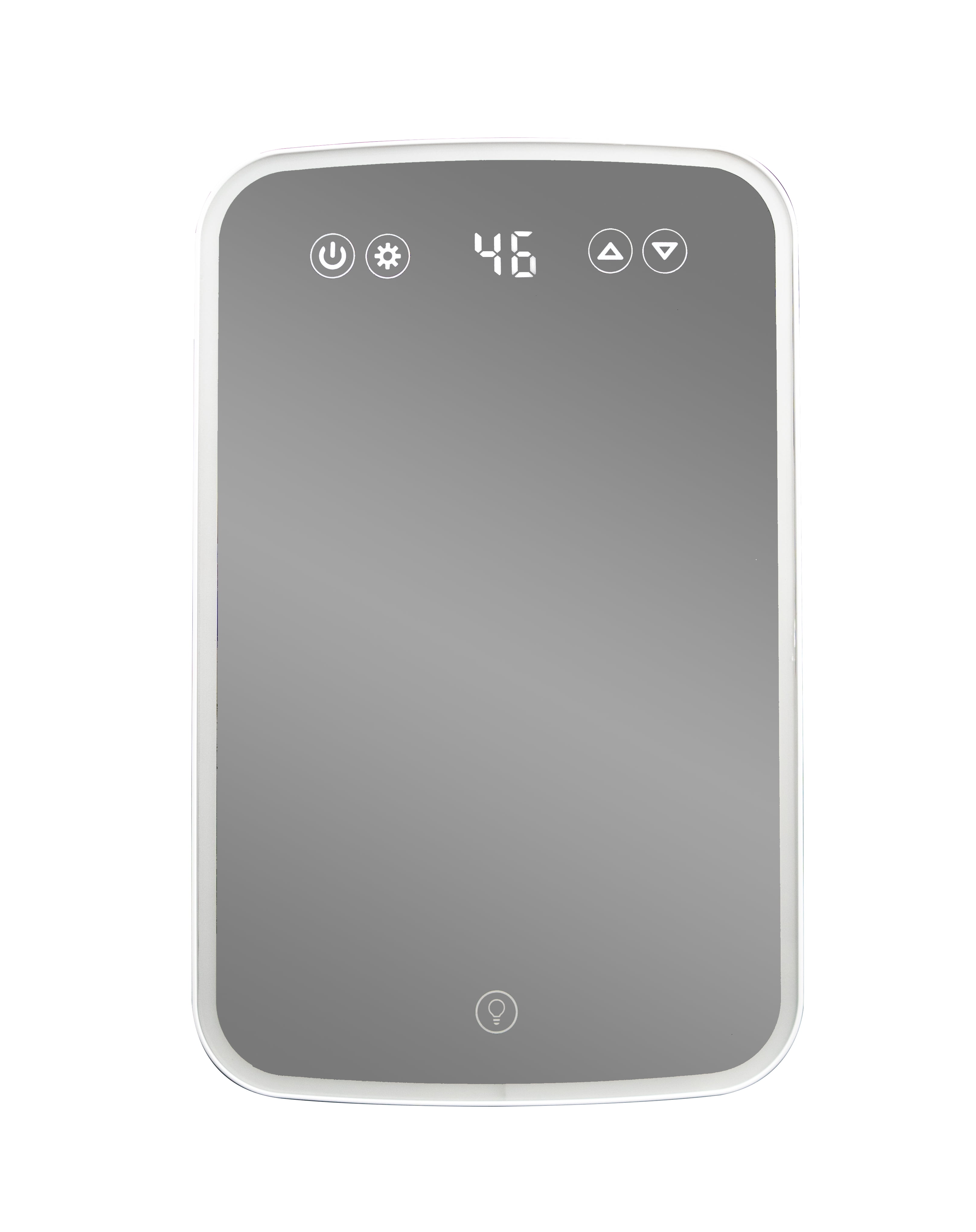 Compact White Smart Mini Fridge with LED Mirror