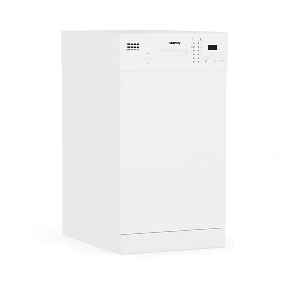 Danby DDW1804EW 18 Inch Built In Kitchen Dishwasher with 6 Wash Cycles, White