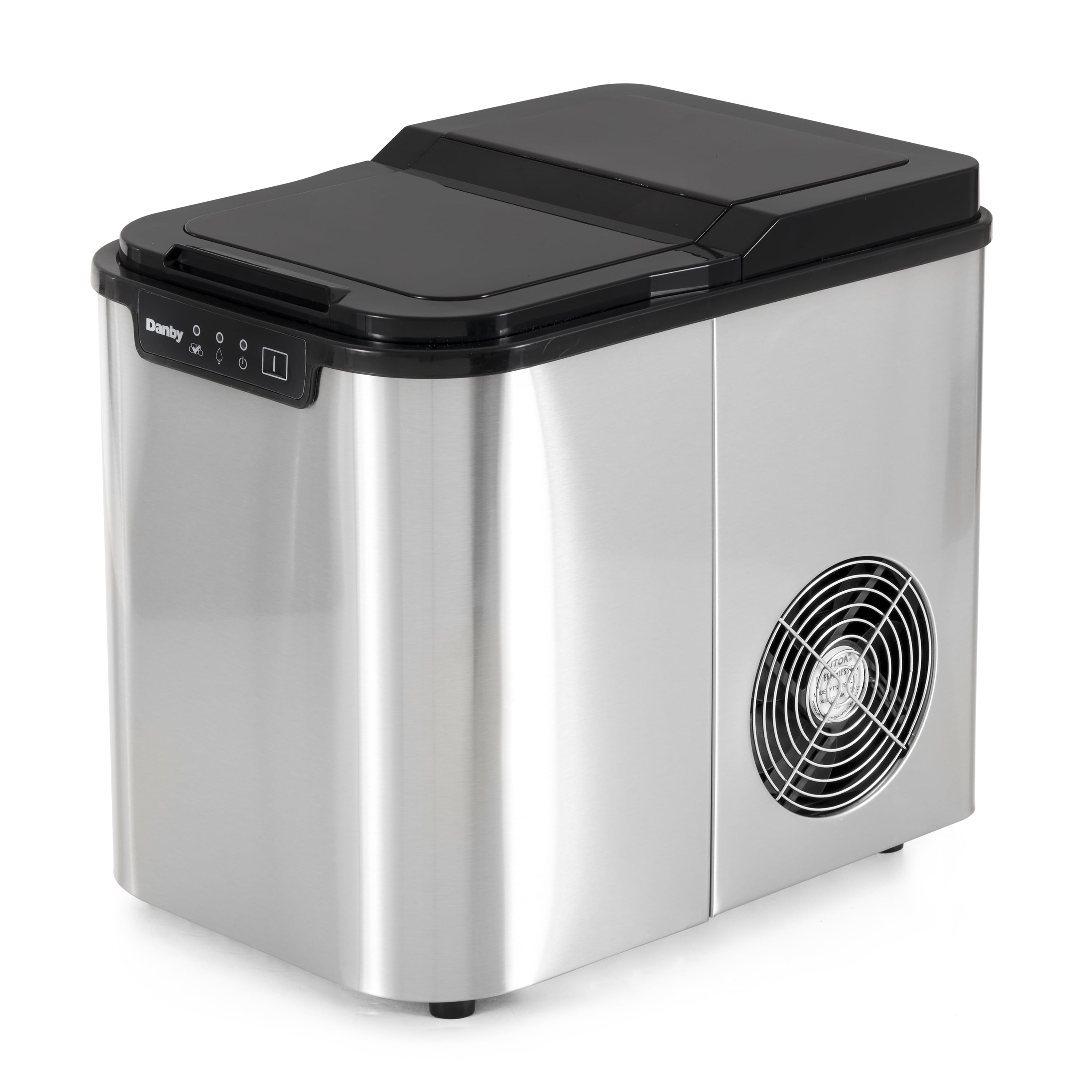 Danby DIM2500SSDB, Counter Top Ice Maker, 1 Ice Cube Size, Produces Up