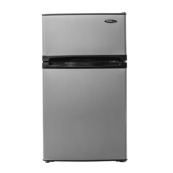 Danby Designer 3.1 cu. ft. 2-door Compact Fridge in Stainless Steel Look DCR031B1BSLDD