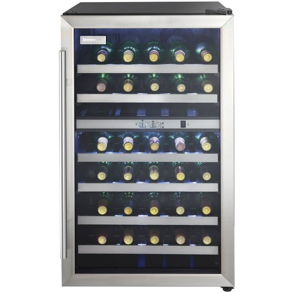 Danby Designer 38-Bottle Free-Standing Dual-Zone Wine Cooler - Black
