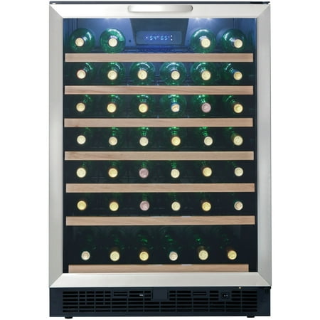 Danby - Designer 50-Bottle Wine Cooler - Black, Stainless Steel