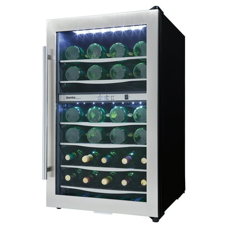 Danby DWC040A3BSSDD 38-Bottle Free-Standing Wine Cooler, Stainless Steel