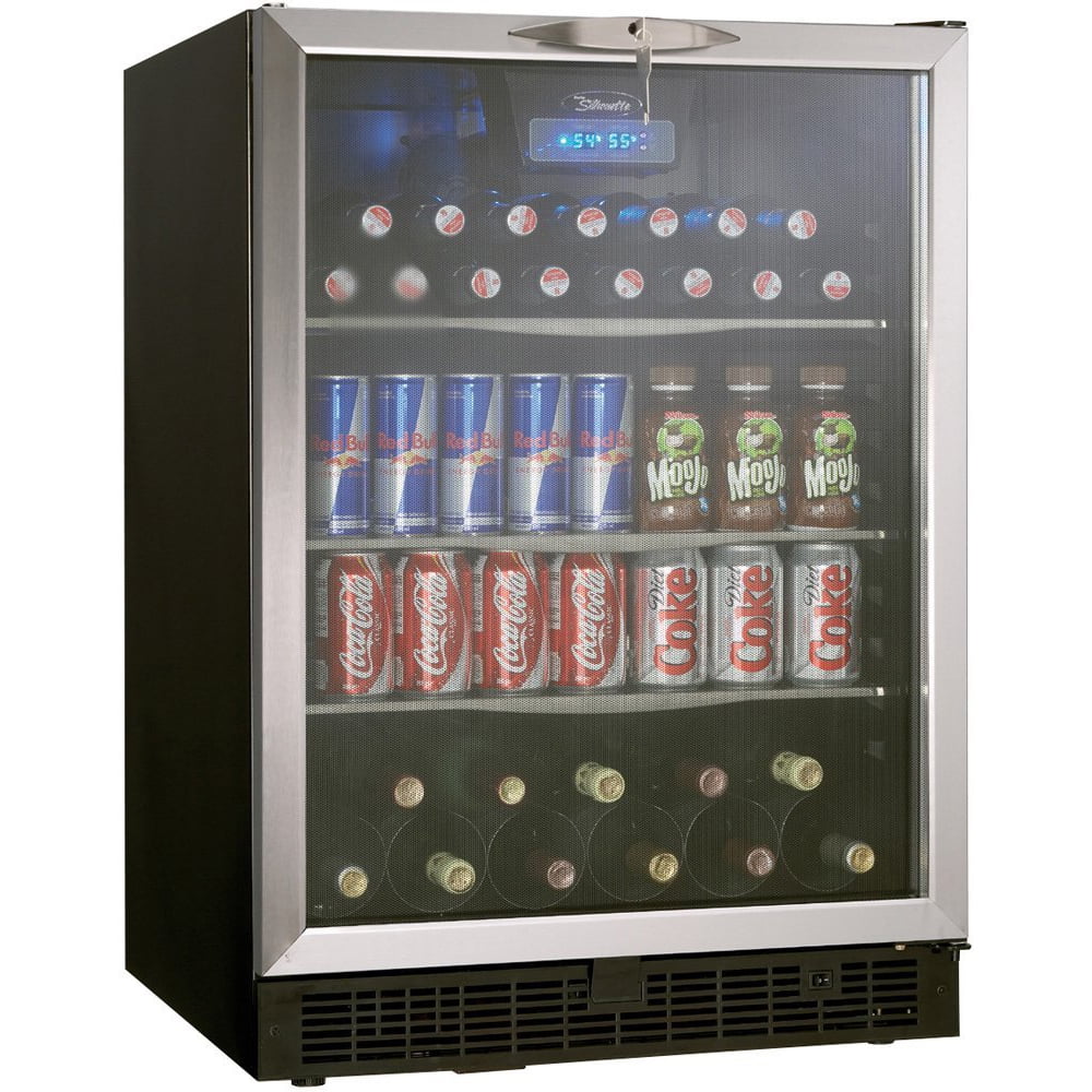 Danby Silhouette 11 Bottle Beverage Cooler with Adjustable Tempered-Glass Shelves, Black