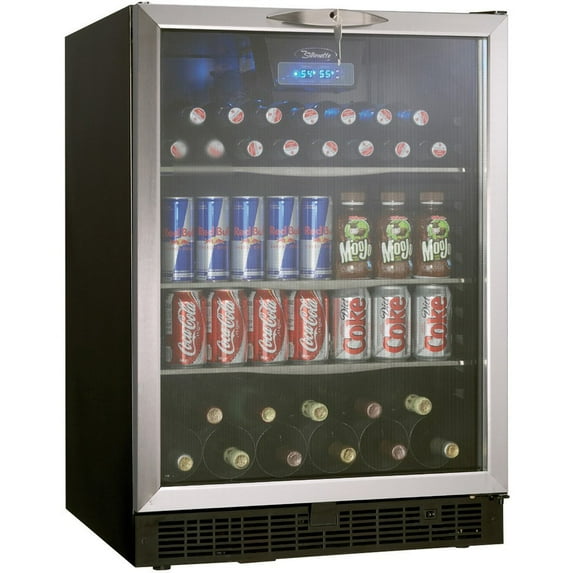 Danby Silhouette 11 Bottle Beverage Cooler with Adjustable Tempered-Glass Shelves, Black