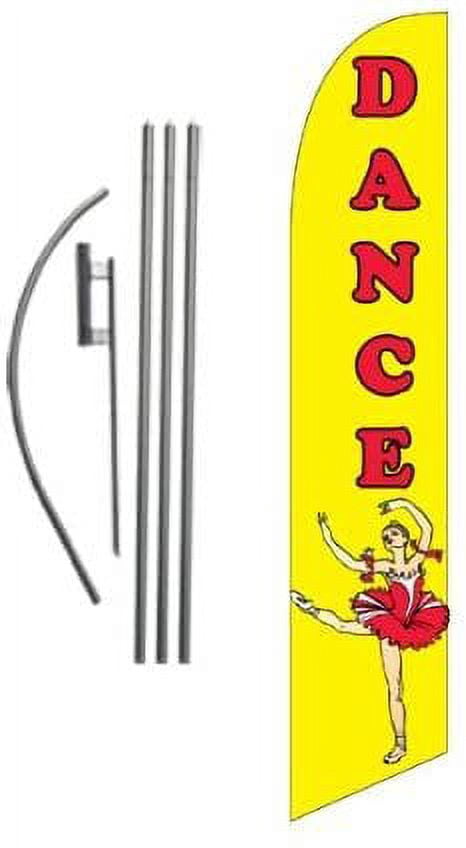 Dance Advertising Feather Banner Swooper Flag Sign with Flag Pole Kit and Ground Stake