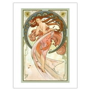 Dance - Art Nouveau Beauty - From an Original Color Illustration by Alphonse Mucha c.1890s - Fine Art Matte Paper Print Unframed 18x24in