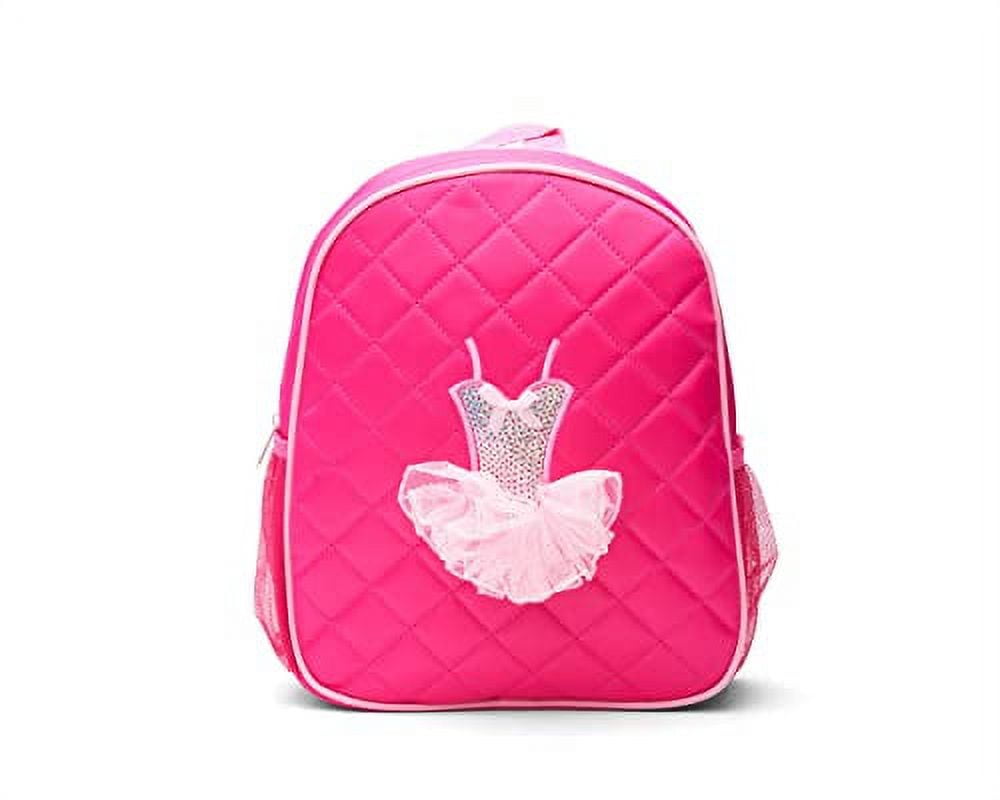 Dance Backpack Pink Quilted Sequin Ballerina Tutu Backpack Medium Girls