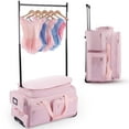 thumbnail image 1 of Dance Bag with Garment Rack,28" Pink Clothes Rolling Duffel Dance Bag with Rack Dance Costumes Garment Bags For Travel, Garment Duffle Bag For Dance Competition Travel Bag with Garment Rack, 1 of 10