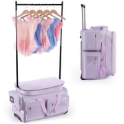 Dance Bag with Garment Rack, 28Purple Wheeled Duffel Dance Bag with Rack Dance Costumes Rolling Garment Bags For Travel, Garment Duffle Bag For Dance Competition Travel Bag with Garment Rack