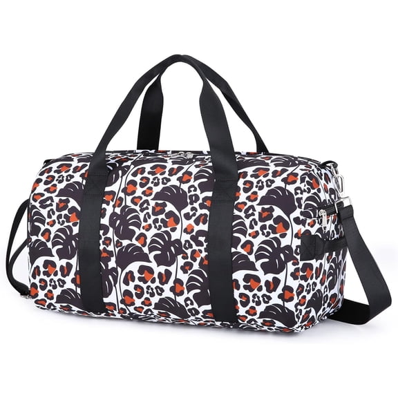 Dance Bag Girls Gymnastics Duffle Bag with Shoe Compartments,  Unicorn Overnight Travel  Ballet Bag for Teens Weekender Sleepover Carry On (White )