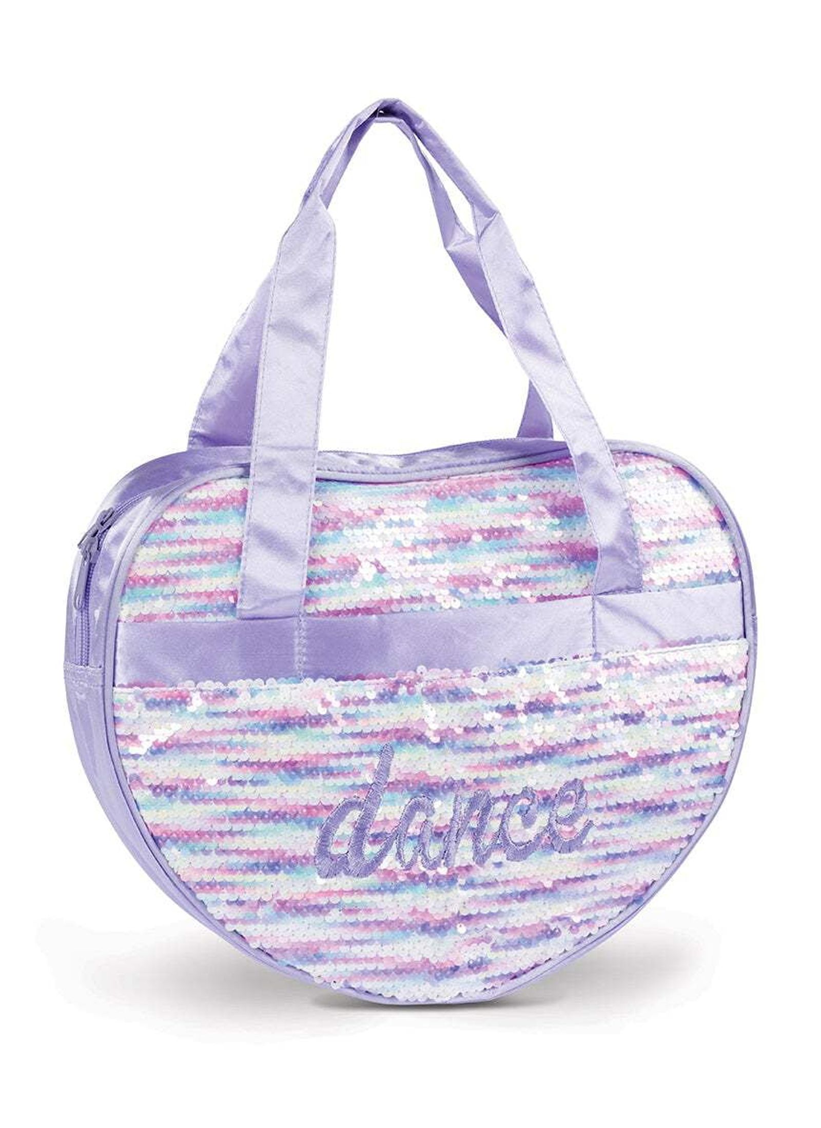 Just For Kix Sequin Dance Duffle Bag – Light Pink & Blue Unicorn Design, 15" X 8"