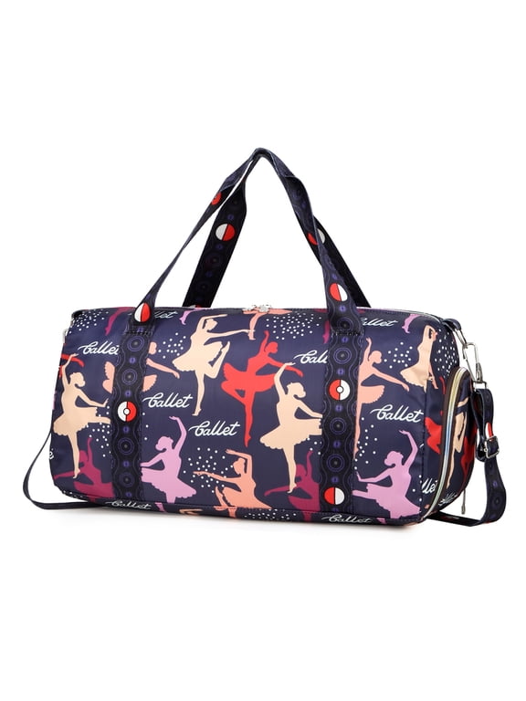 Dance Bag with Shoe Compartment, Girls Gym Duffel Bag, Carry-on Bag 17 x 9.4 x 8.7IN