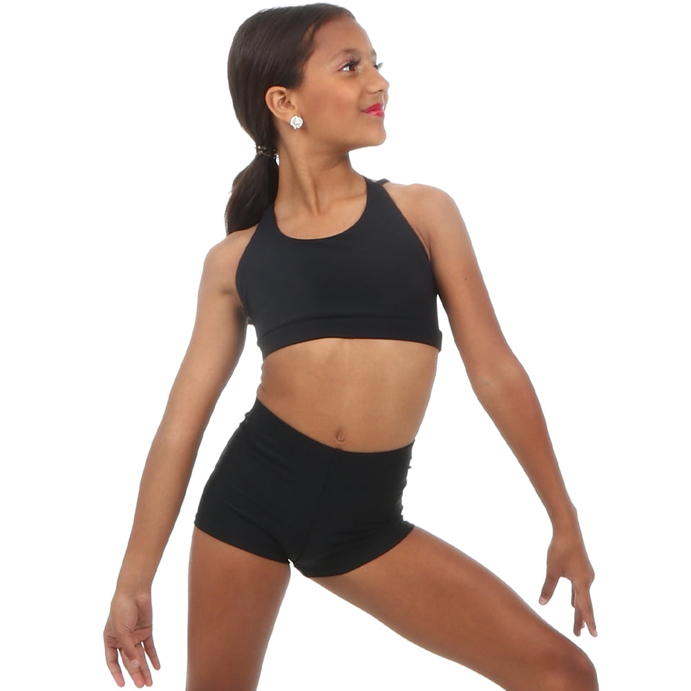 Dance Basix Essential Spandex Black Dance Shorts For Girls