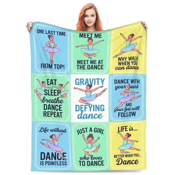 Dance Blanket Ballet Gymnastics Throw Dancer Gift Item Christmas Birthday Thanksgiving Celebration Present 50x40
