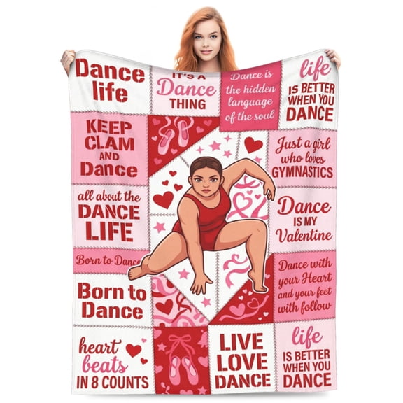 Dance Blanket | Ballet Hip Hop Jazz Gift | Soft Plush Textured Surface | Warm Holiday Present for Christmas Birthday Thanksgiving 50x40