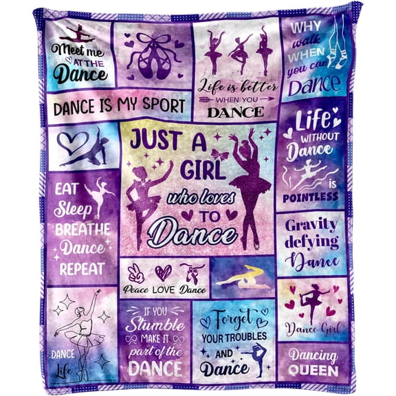 Dance Blanket for Girls, Dancer Gifts for Girls/Teens/Sister, Ballet Gifts for Daughter, Just A Girl Who Loves Dance Gift for Valentines Day, Dancer Teacher Gifts from Student