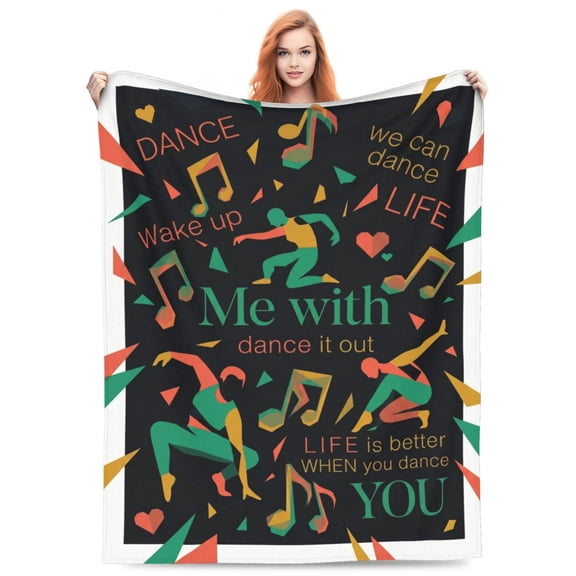 Dance Blanket, Hippie Graffiti Dance Life, Aesthetic Blanket for Couch Sofa Bed, Dancing Accessories Birthday Holiday Present 50x40