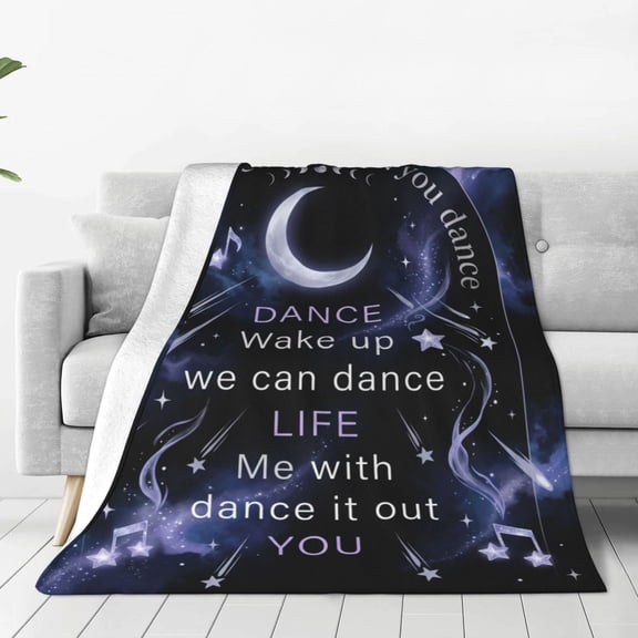 Dance Blanket, Hippie Graffiti Dance Life, Blankets Cute for Couch Sofa Bed, Dancing Accessories Birthday Holiday Present 50x40