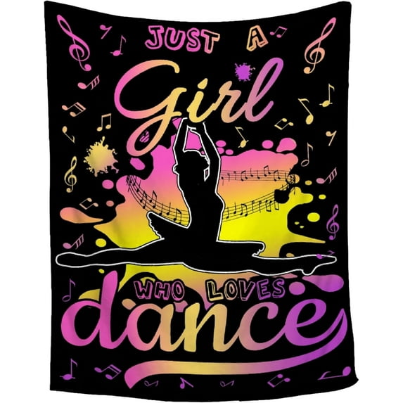 Dance Blanket Just A Girl Who Loves Dance Blanket Lovers Gift for Girls Teens Women Teacher Super Soft Flannel Blanket for Sofa Couch Bed Cozy Bed Home Dance Stuff Decor,30"x40"for Baby/Pets