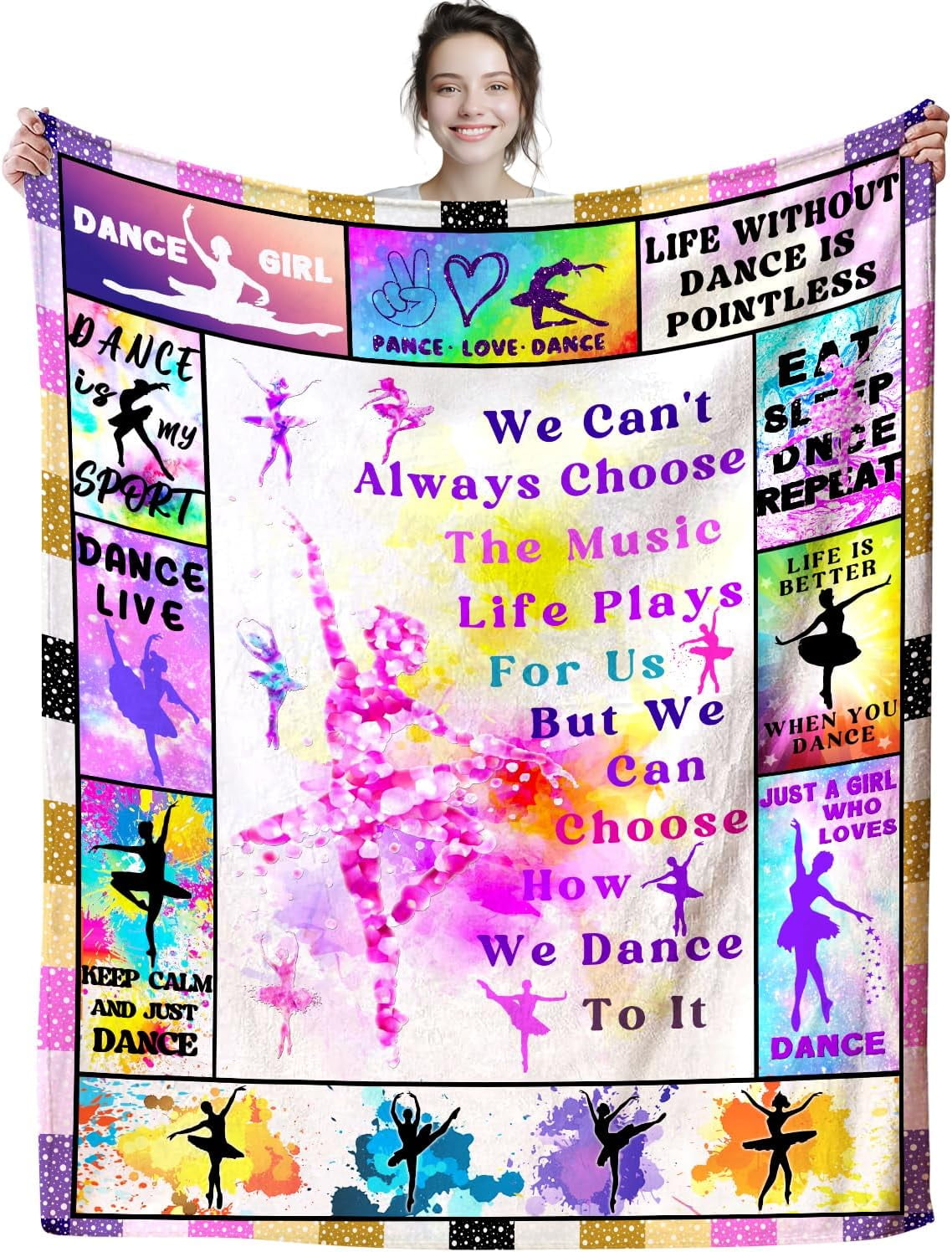 Dance Blanket Soft Cozy Bed Couch Dances Theme Throw Blankets Birthday Gifts for Teen Girls Teachers Women 50"x40"