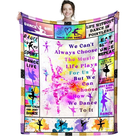 Dance Blanket Soft Cozy Bed Couch Dances Theme Throw Blankets Birthday Gifts for Teen Girls Teachers Women 50"x40"