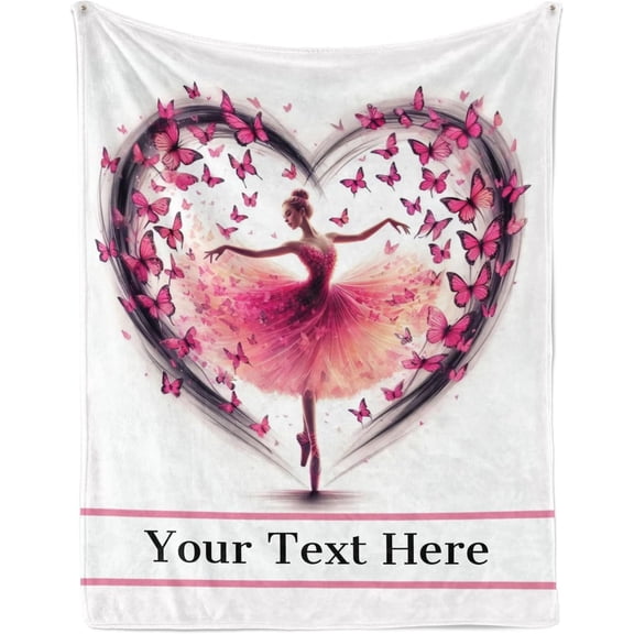 Dance Blankets and Throws, Custom Blanket for Dancers, Ballet Dance Teacher Appreciation Gifts Blankets, 30" x 40", Pink