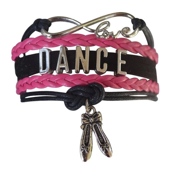 Dance Bracelet, Ballet Slipper Charm Infinity Dance Jewelry, for Dancers