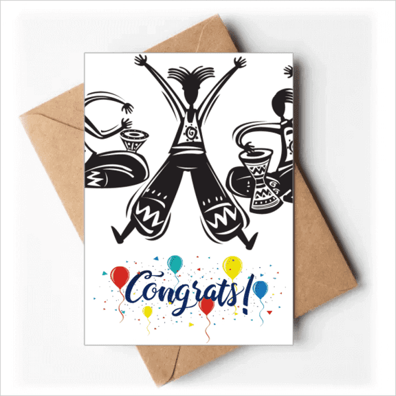 Dance Celebrate Mexico Totems Tambourine Wedding Cards Congratulations Greeting Envelopes