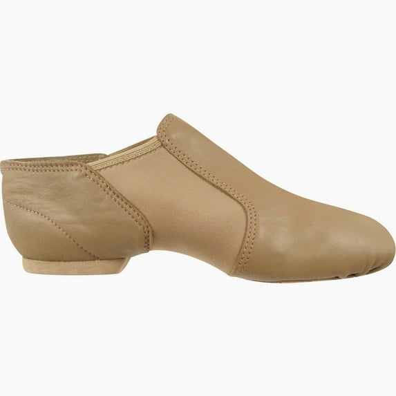 Beige Leather Split-Sole Design Neoprene Wrap Wide Jazz Shoes 7 Womens