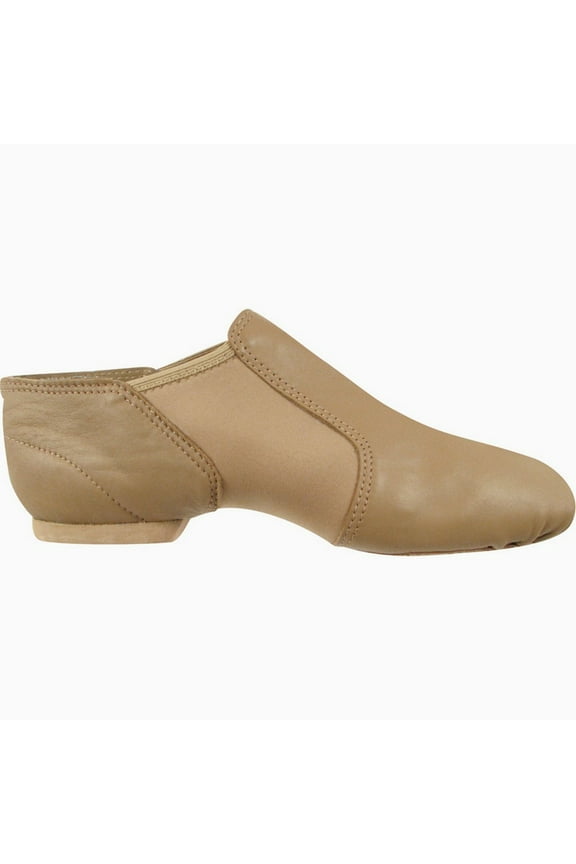 Beige Leather Split-Sole Design Neoprene Wrap Wide Jazz Shoes 9 Womens