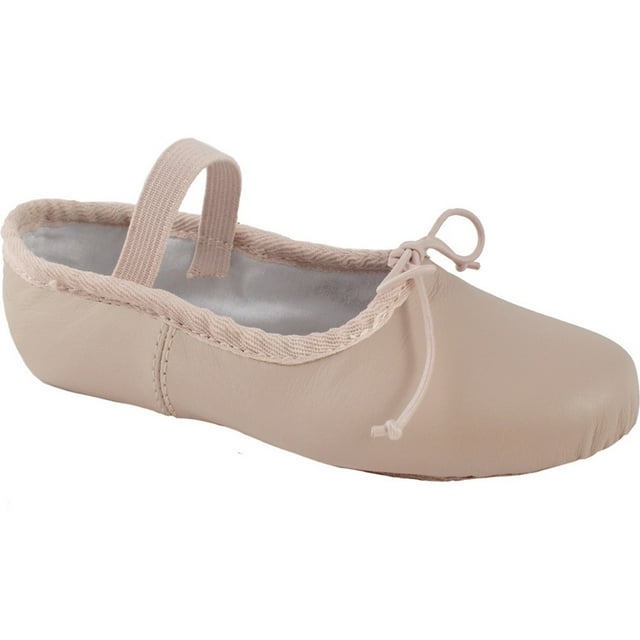 Dance Class, Girls Classic Pink Leather Ballet with One-Piece Sole ...