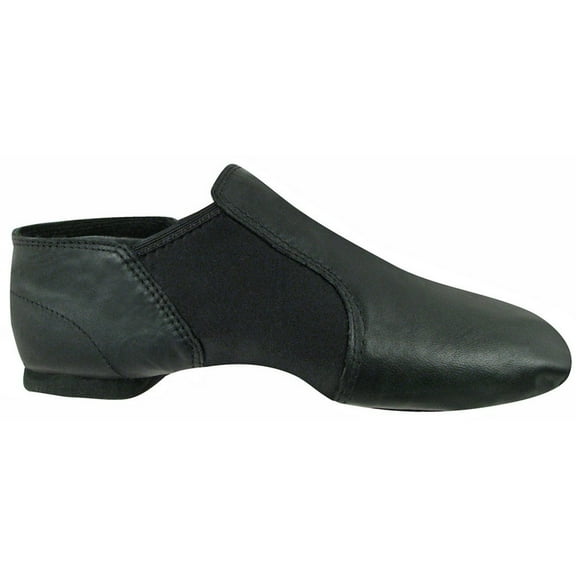 Black Leather Split-Sole Design Neoprene Wrap Wide Jazz Shoes 8 Womens