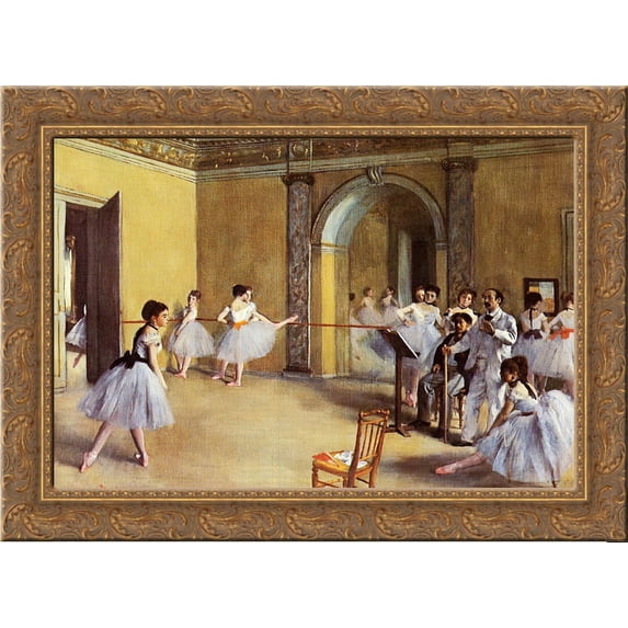 Dance Class at the Opera 24x18 Gold Ornate Wood Framed Canvas Art by Edgar Degas