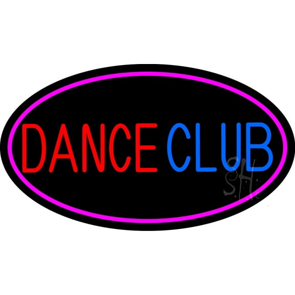 Dance Club LED Neon Sign 13 x 24 - inches Black Square Cut Acrylic Backing, with Dimmer - Premium built indoor Sign for Strip Club, Dance club, Dcor, Bar.