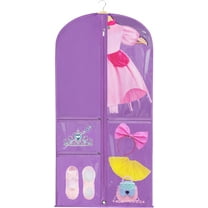 Dance Costume Garment Bag, 40 Inch Dance Garment Bags for Dancers, Kids Garment Bags for Hanging Clothes, Kids Dance Garment Bag with 3 Clear Zippered Pockets for Dance Competitions