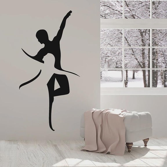 Dance Couple Wall Decal Opera Ballet Studio Theatre Dancing Girls Room Interior Decor Vinyl Window Stickers Creative Mural 57x111cm