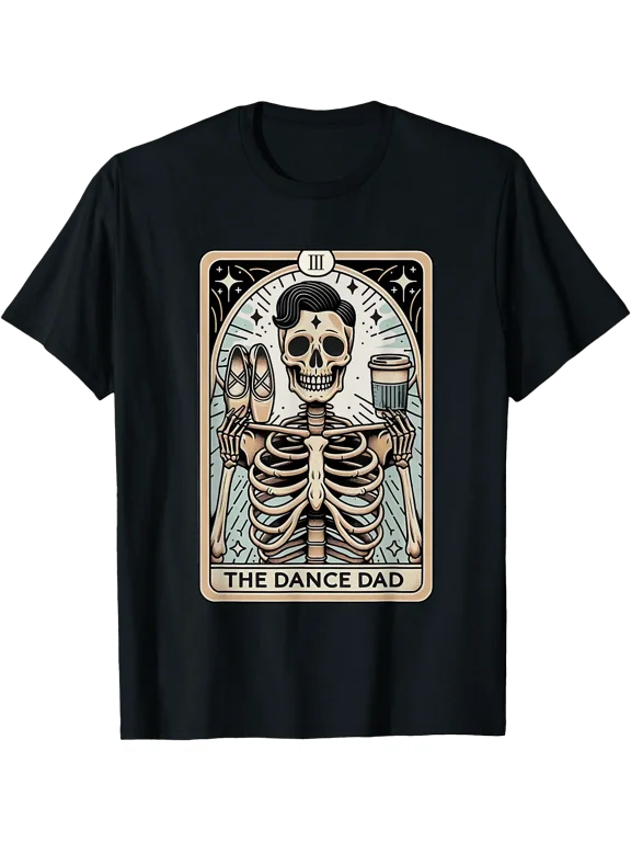 Dance Dad Skeleton Tarot Card Funny Dance Dad Father's Day T-Shirt