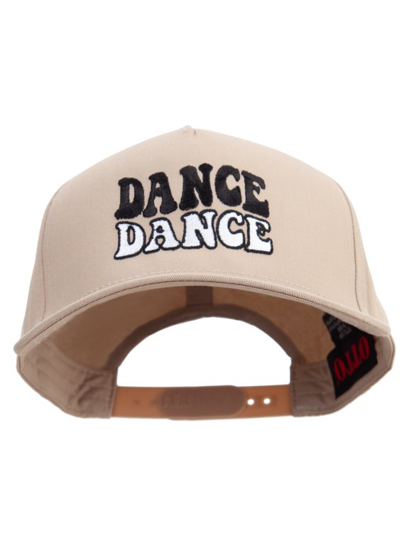 Dance Dance Embroidered Solid Cotton Twill 5 Panel Prostyle Snap Cap - Khaki OSFM