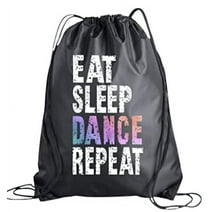 Dance Drawstring Bag for Girls, Eat Sleep Dance Repeat Backpack, Dance Recital, Birthday Sport Pack Cinch Sack