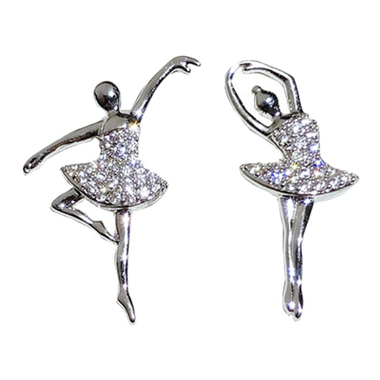  925 Sterling Silver Clear Cubic Zirconia Dancing Ballerina  Girl's Stud Earrings, Young Girls and Pre-Teen's Ballerina Screw Back  Earrings- Ballerina Dancer Crystal Screw Backs for Daily Use: Clothing,  Shoes & Jewelry