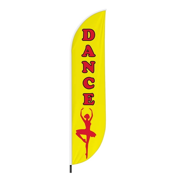 Dance Feather Flag(11.5Feetx2.5Feet) By Dreamcontroller | Outdoor Business Advertising Tall Flag | Weather-Resistant Knitted Swooper Flag | Made In Usa | Hd Print (Flag Only)